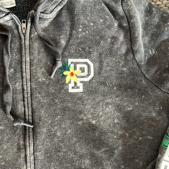 PINK Victoria’s Secret. Size XL. Gray super soft zip up hoodie. - Picture 3 of 8